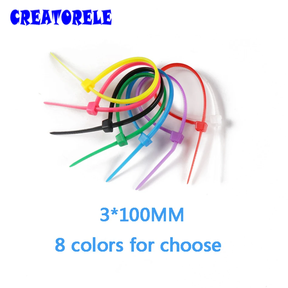 3*100 мм 100 Φ и 8 дюймов на выбор iorro nyIon cabIe tIes wire tIe pIastic zIp red bIue yeIIow|zip ties|tie zipwire tie |