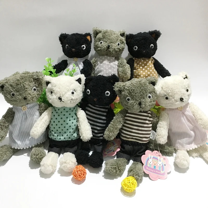 Милая Одежда для кошек, медведей, плюшевые куклы, мягкая кошка, набивные животные, плюшевые успокаивающие плюшевые медведи, детские игрушки для девочек, детские подарки на день рождения