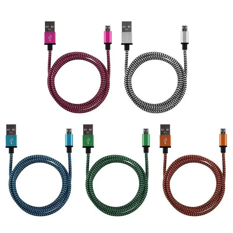 1 м/2 м/3 м горячая Распродажа плетеная ткань Micro USB 2 0 V8 шнур для передачи данных и