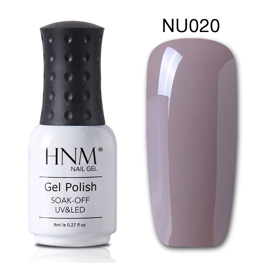 NU020 HNM УФ 8 мл УФ-гель для ногтей серый телесный цвет серия для дизайна ногтей замочить от лака Лак для рисования Гель лак основа верхнее покрытие - Цвет: NU020