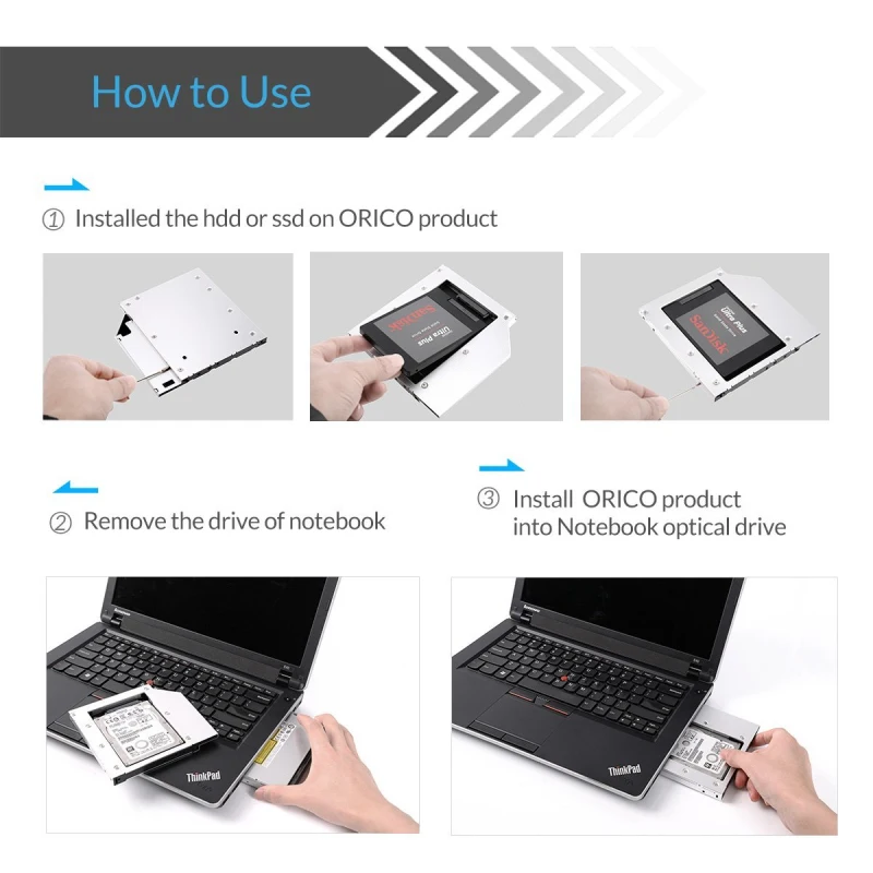 2 5 дюймов HDD SSD кэдди адаптер Поддержка 7 мм 9 SATAIII Подключение для Dell hp Macbook ASUS acer Benq