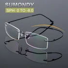 SUMONDY SPH от 0 до -8,0 очки с диоптриями без оправы для близорукости для мужчин и женщин 1,61 линзы элегантные квадратные оправы по рецепту очки с диоптрий астигматизм очки UF40