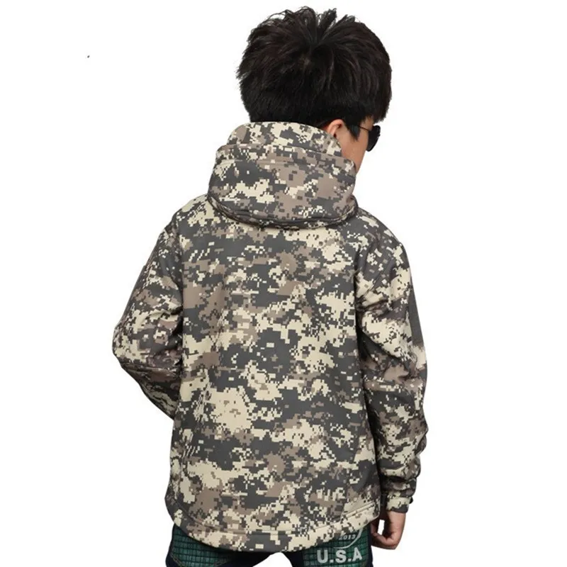 Hunting camping Tactical Shark Skin Children Outdoor Softshell Jacket Kids Sport Camping Clothes Waterproof Ski Hiking S-XXL | Спорт и