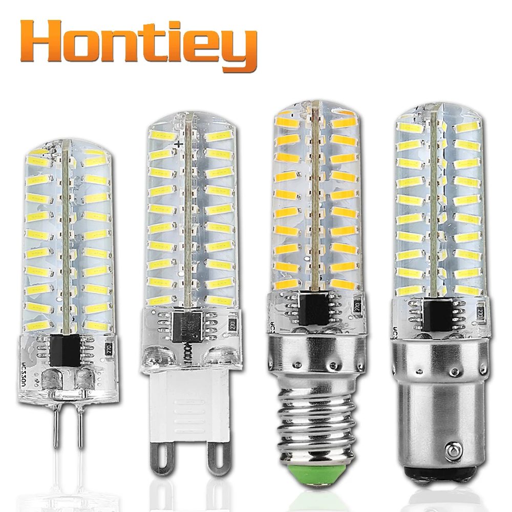 Hontiey мини светодио дный лампы силиконовые кукурузы 80 s SMD 4014 G4 G8 G9 E11 E14 E17 BA15D высокое