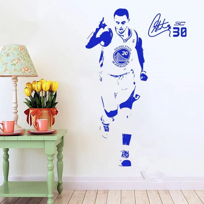 

Free shipping diy wallpaper Basketball superstar Stephen Curry wall stickers Home Decoration mural