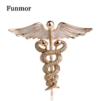 new unique design wing with snakes brooches for women kids gift enamel alloy backpack clothes decoration animal suit lapel pins