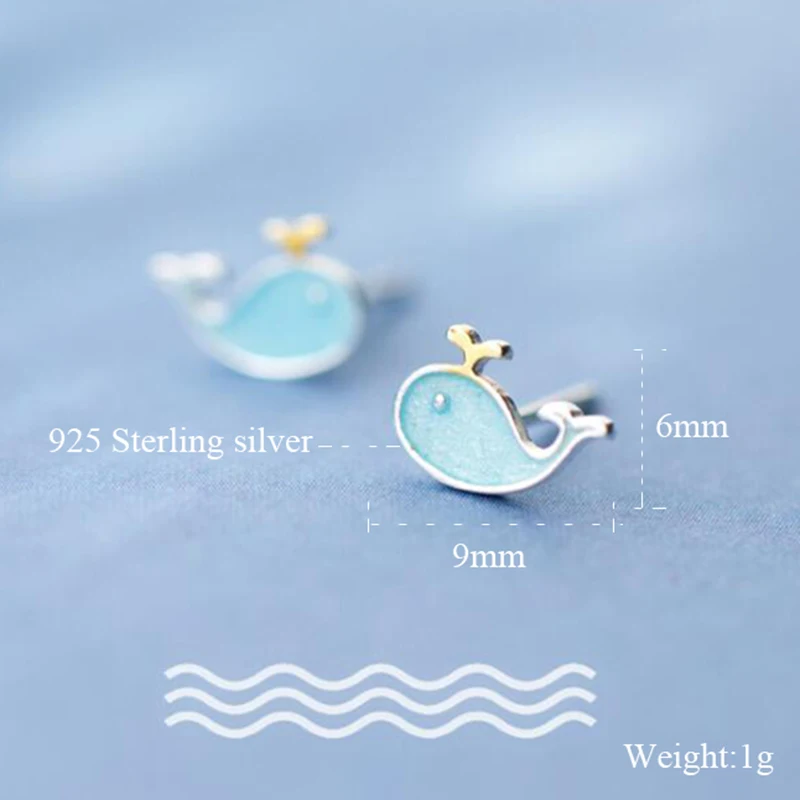 Женские серьги-гвоздики из серебра 100% пробы с синим симметром 9 х6 мм | Украшения и