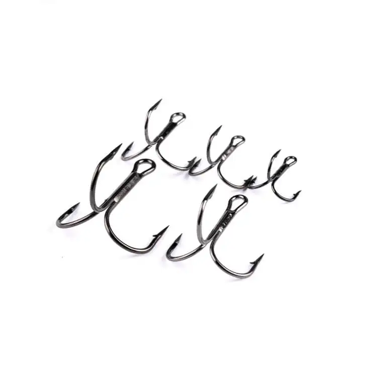 10 шт./кор. черный тройной захват анкерный крючок острый колючий джиг рыболовный 1/0