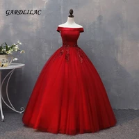 off the shoulder red quinceanera dresses 2018 tulle lace appliques beaded long prom dresses ball gown vestidos de 15 anos