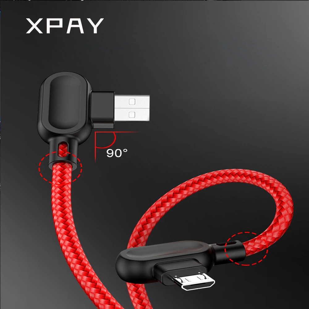 XPAY USB кабель 90 градусов локоть зарядки Cordfor iPhone xs max XR 8 7 6s зарядный для iPad xiaomi huawei