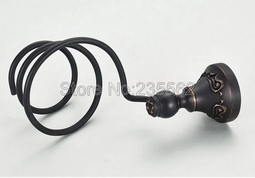 

Black Oil Antique Brass Hair Dryer Storage Organizer Rack Holder Wall Mount Stand lba442