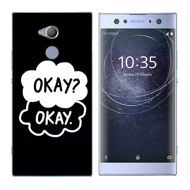 Для Sony Xperia XA2 Ultra TPU для Slim Silionce Soft 6 0 &quotчерные чехлы телефонов с буквенным принтом