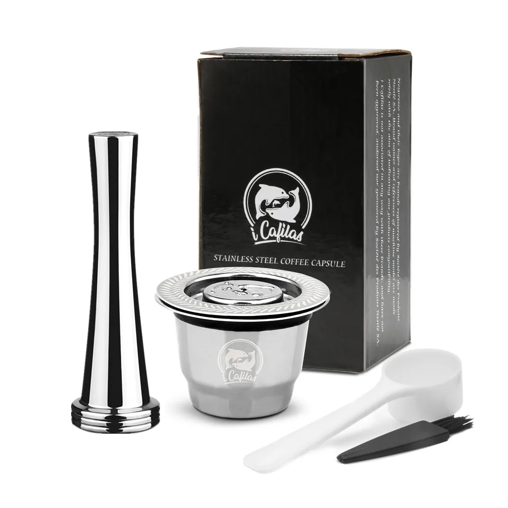 Обновленная Нержавеющая Сталь Nespresso фильтры для кофе капсулы стручки трамбовки для эспрессо многоразовые Многоразовые корзины - Цвет: As picture