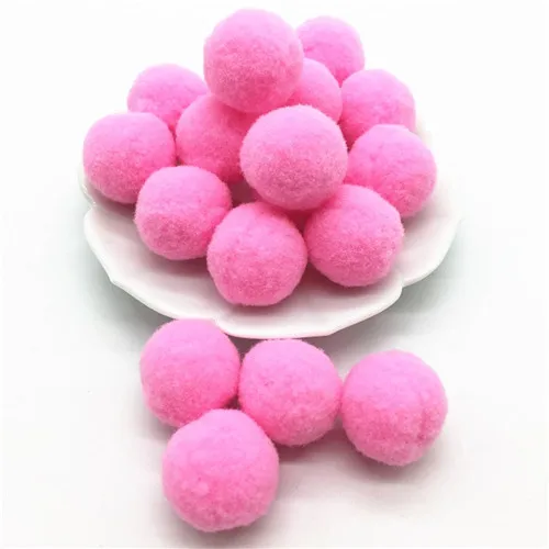 02 Dark pink 100 шт 25 мм пушистый мягкий шарик-помпон ручной работы детские игрушки свадебное украшение DIY помпоны фетровый шар для шитья на ткани товары для рукоделия - Цвет: 02 Dark pink
