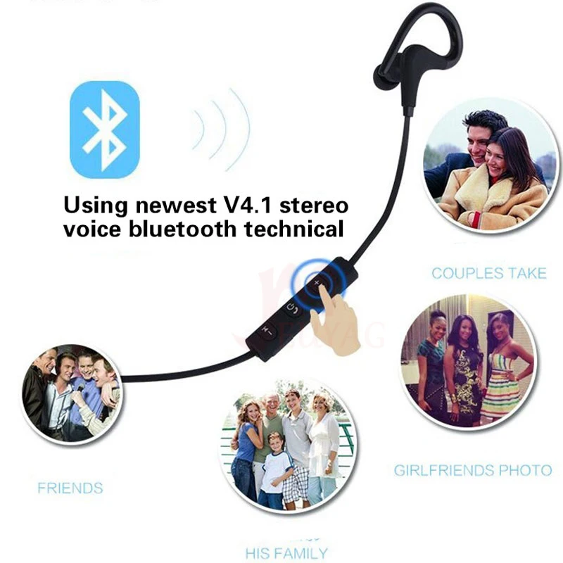 MEUYAG, беспроводные Bluetooth наушники, гарнитура, Спортивная гарнитура с микрофоном, мини, скрытые наушники, наушники для iPhone XR, samsung