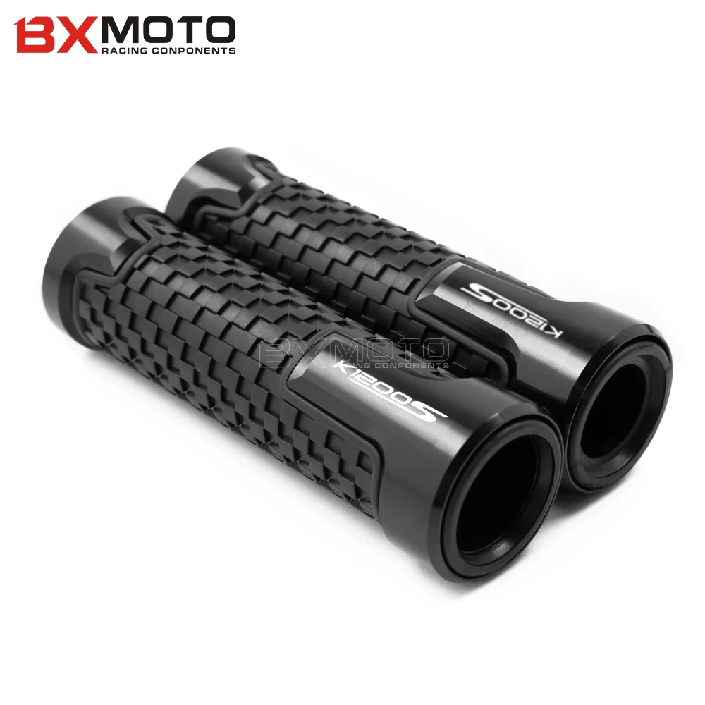 

For BMW K1200S k1200 s high quality Motorcycle CNC Aluminum+Rubber Handlebar Grips bar with logo K1200S
