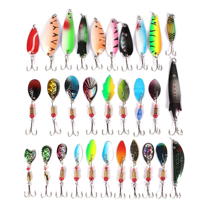 

30 sequined luia bait sets with metallic fishing gear sequins