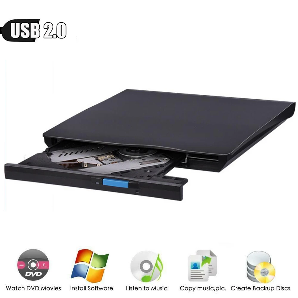 Универсальный Внешний USB 2 0 DL DVD RW ГОРЕЛКА CD запись тонкий портативный оптический