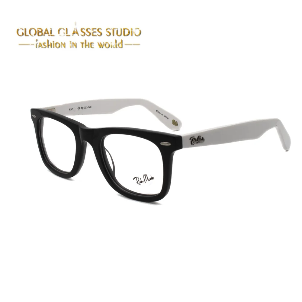 New fashion Men Women Black With White Acetate Optical Eyeglasses RM5194 C2 | Аксессуары для одежды