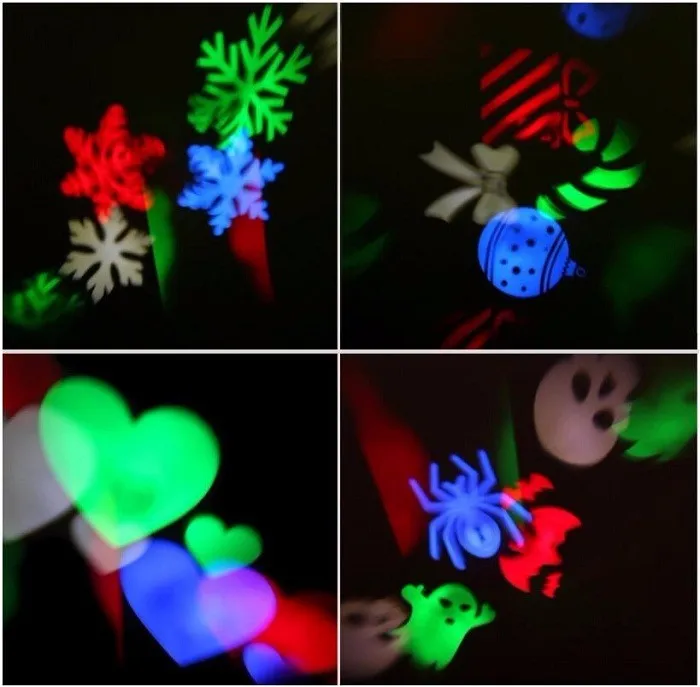 

Auto Moving LED Projector Lamp Heart Snow Spider Bowknot Bat For Halloween Christmas Party Light EU US Plug Holiday Deco Light