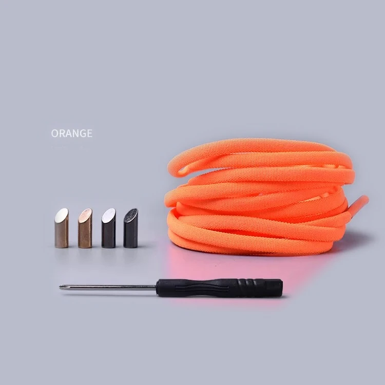 Orange 1 пара шнурков для обуви без завязок полукруглые эластичные шнурки для детей и взрослых, кроссовки для быстрой шнурки, шнурки для обуви для ленивых, 15 цветов, кружевные корзины - Цвет: Orange