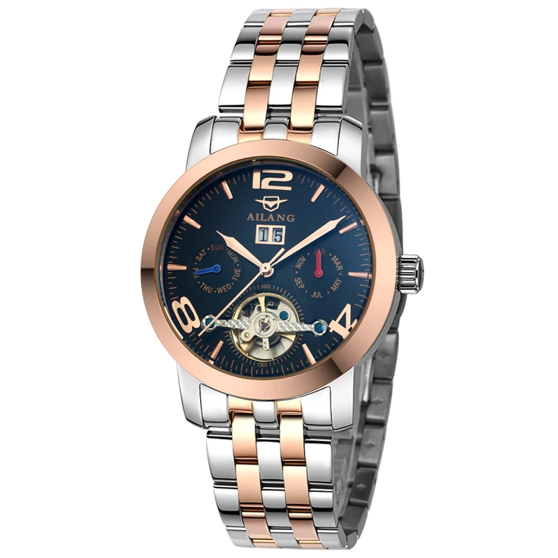 AILANG новинка мужские часы настоящий роскошный бренд самый большой полностью