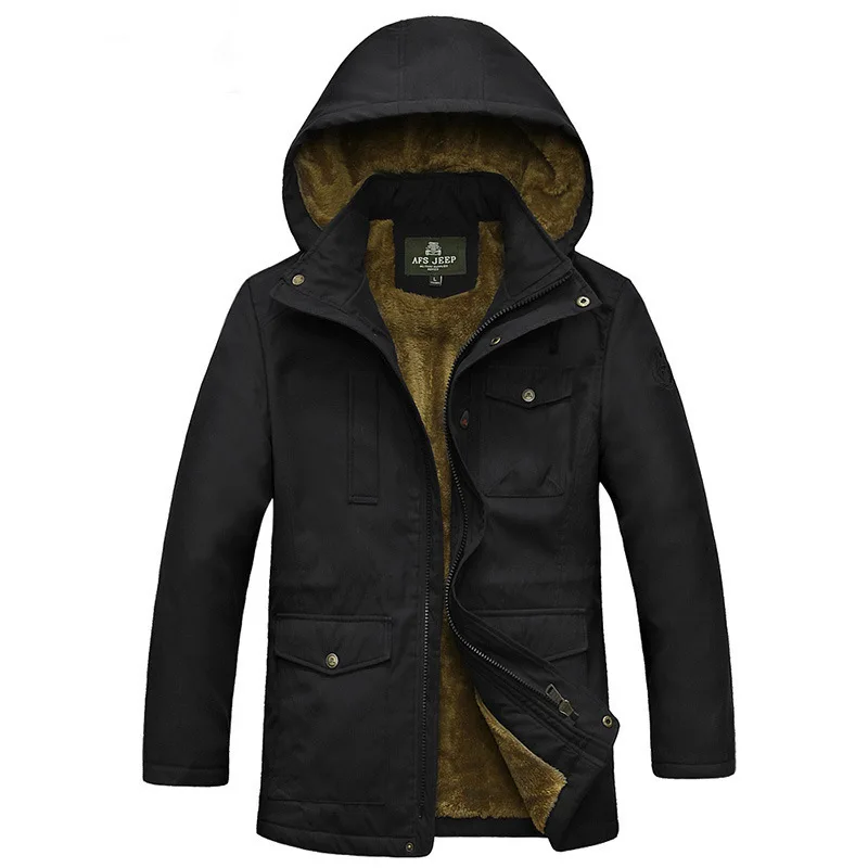 Роскошная брендовая зимняя парка для мужчин 2018 Повседневная Военная куртка с