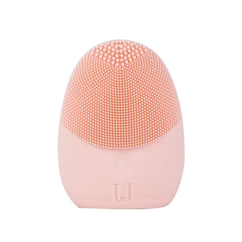 Розовый Xiaomi mijia sonic Очищающая щетка для лица, Мини электрическая Массажная стиральная машина, водонепроницаемые силиконовые инструменты для глубокого очищения лица - Цвет: Розовый
