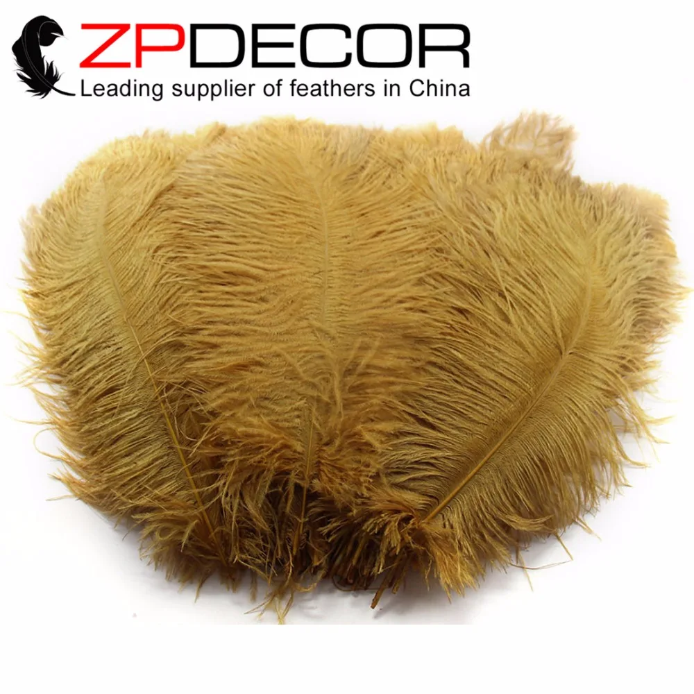 

ZPDECOR 50 шт./лот 50-55 см (20-22 дюйма) пушистые и гладкие ярко-коричневые окрашенные Страусиные перьевые пары для свадебного украшения