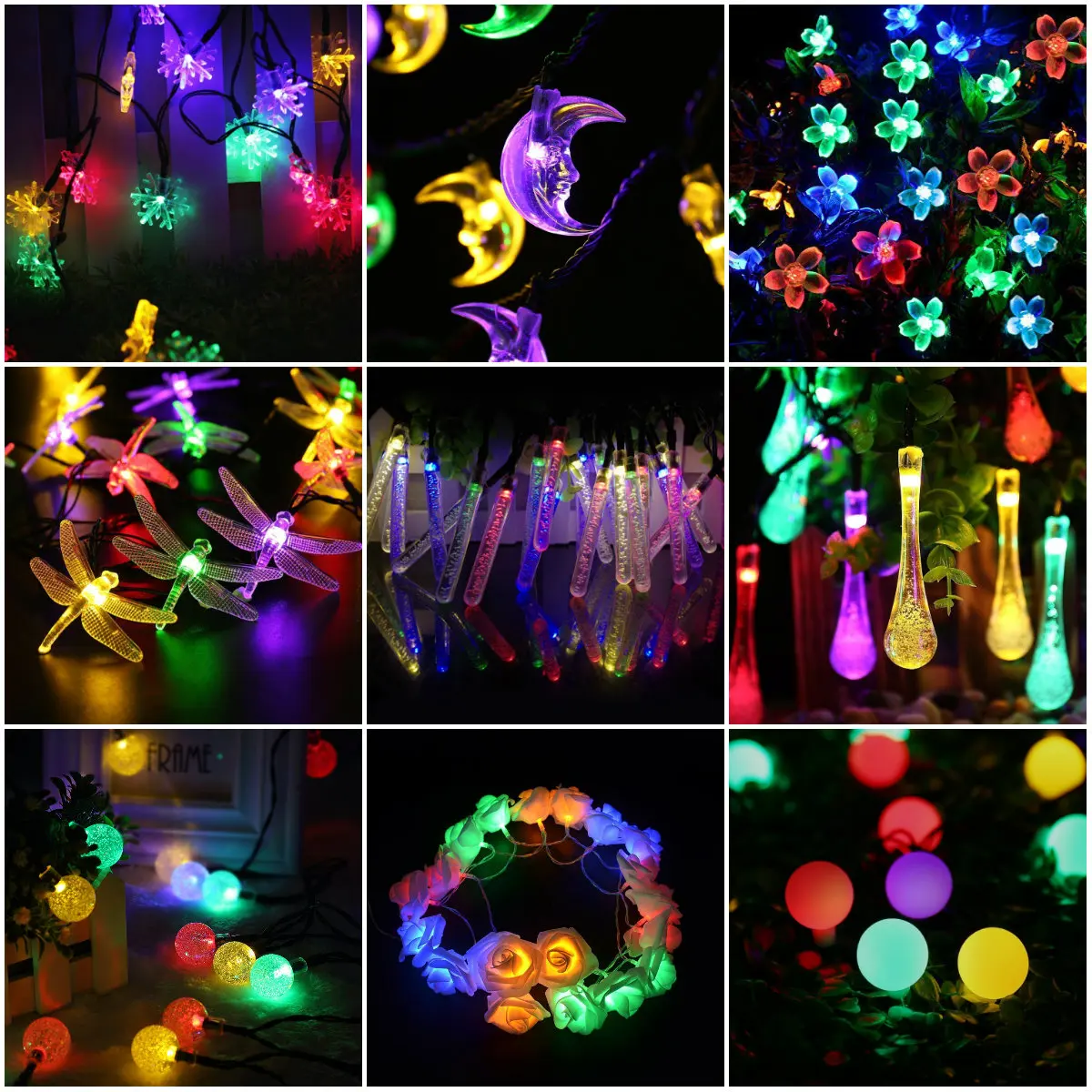 Outdoor Solar Powered Plum Blossom Lights String Party Decoration Striking 20 LED Beads string Light Birthday Garden | Лампы и