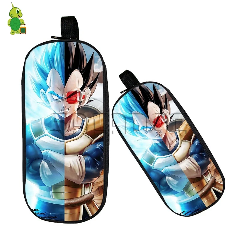 Dragon Ball Z Super Saiyan vegeta split Косметическая сумка с двойной подкладкой большой Карандаш Чехол для мальчиков и девочек школьные сумки для хранения - Цвет: 1