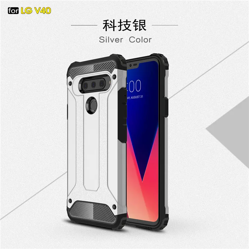 

WolfRule Case For LG V40 Cover Anti-knock Soft Silicone + Hard Plastic Back Case For LG V40 Capa For LG V40 V 40 Fundas