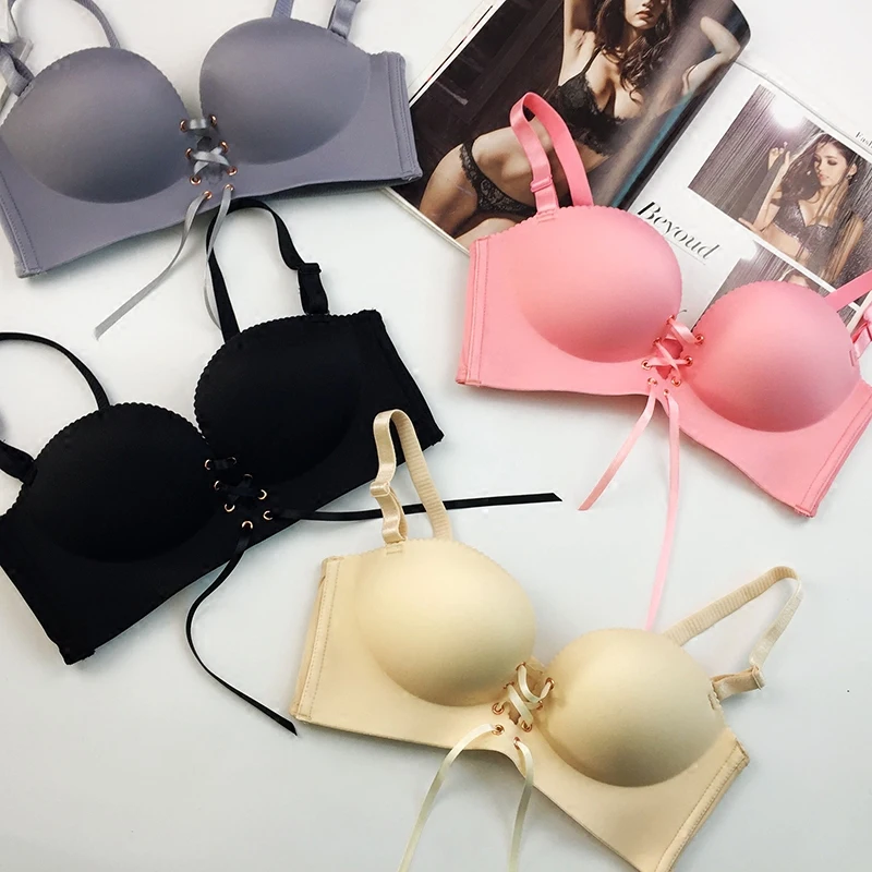 50 PCS LB Sexy Bra Wireless Thick Adjusted Straps Push Up Bra Women Seamless Underwear Women Palm Massage Bra Lingerie