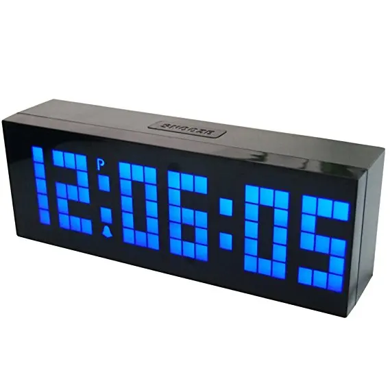 Bedroom Gym LED Sign Clock Large Big Number Jumbo LED Snooze Wall Desk Countdown Clock with Timer Calendar Temperature display