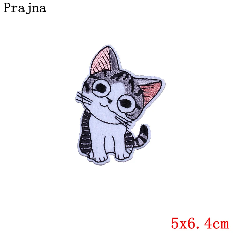Prajna нашивка на руку с котом мультяшная швейные значки вышивка наклейки одежду