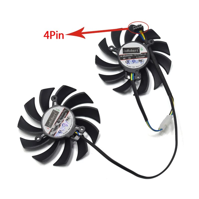 Вентилятор 75 мм FD7010H12S Dual X HD7850 4 контактный кулер для замены Sapphire 1 ГБ GDDR5 HD 7850 карты