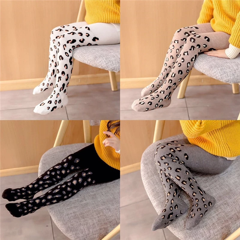 

2019 Spring new children's baby pure cotton pantyhose fashion girl Leopard pattern pantyhose for 1-10 years old Tight pantyhose