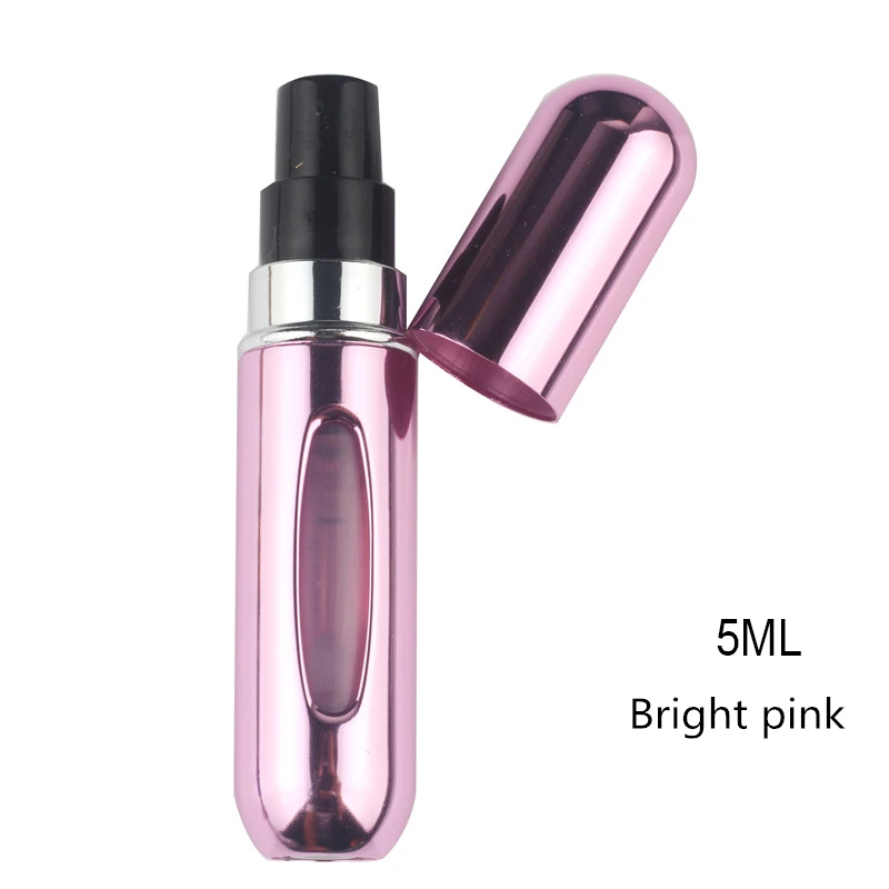Bright pink Qiaoduo Модные косметика парфюмерия диспенсер 5 мл многоразове Атомайзеры флакон духов сжатый воздух распылительным дном насос духи распылитель для путешествия косметика парфюмерия диспенсер 5 мл в путешествиях - Color: Bright pink