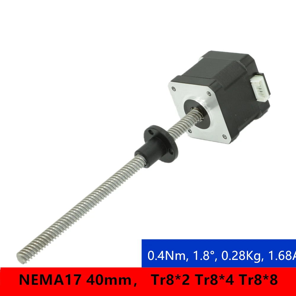 Шаговый двигатель NEMA 17 48 мм с винтовым приводом 150 Tr8 * 2 линейный шаговый винт для 3D