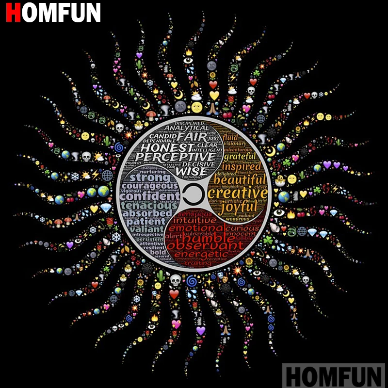 

HOMFUN Full Square/Round Drill 5D DIY Diamond Painting "Landscape text"Embroidery Cross Stitch 5D Home Decor A16455
