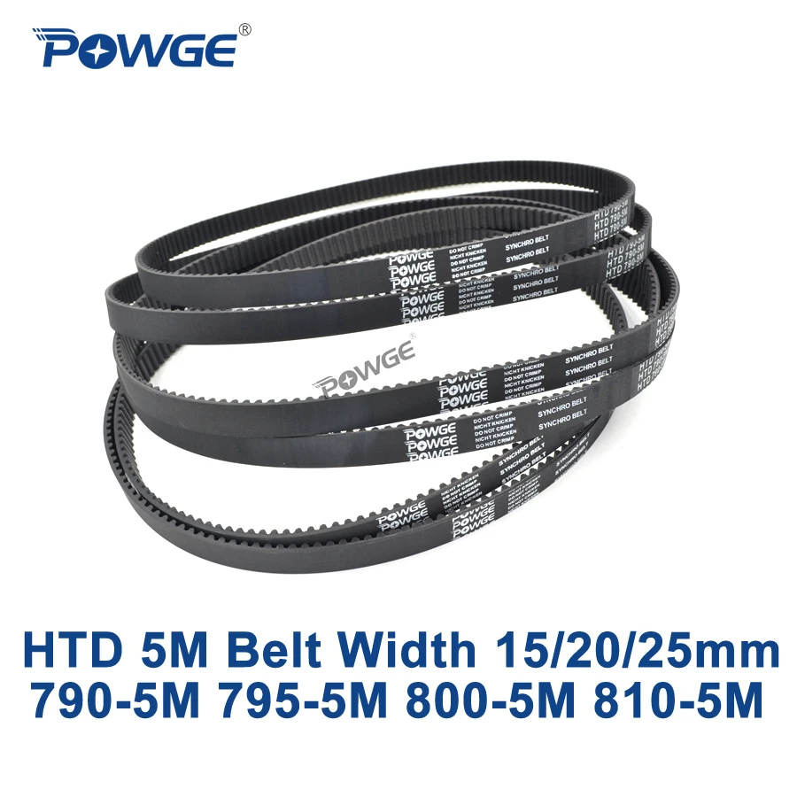 Ремень ГРМ POWGE HTD 5 м C = 790/795/800/810 ширина 15/20/25 мм зубья 158 159 160 162 HTD5M синхронный ремень