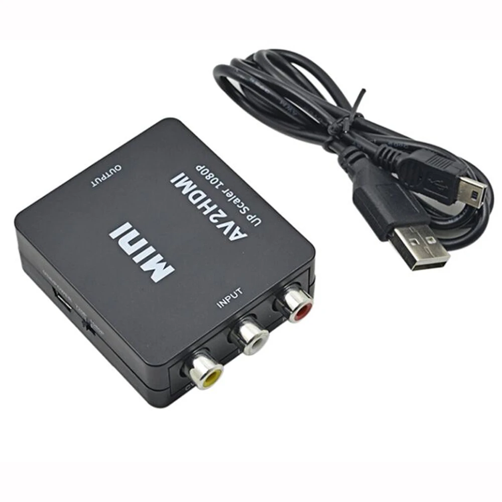 Конвертер из AV в HDMI Композитный RCA видео переходник Lotus 1080p Mini AV2HDMI для проектора Xbox