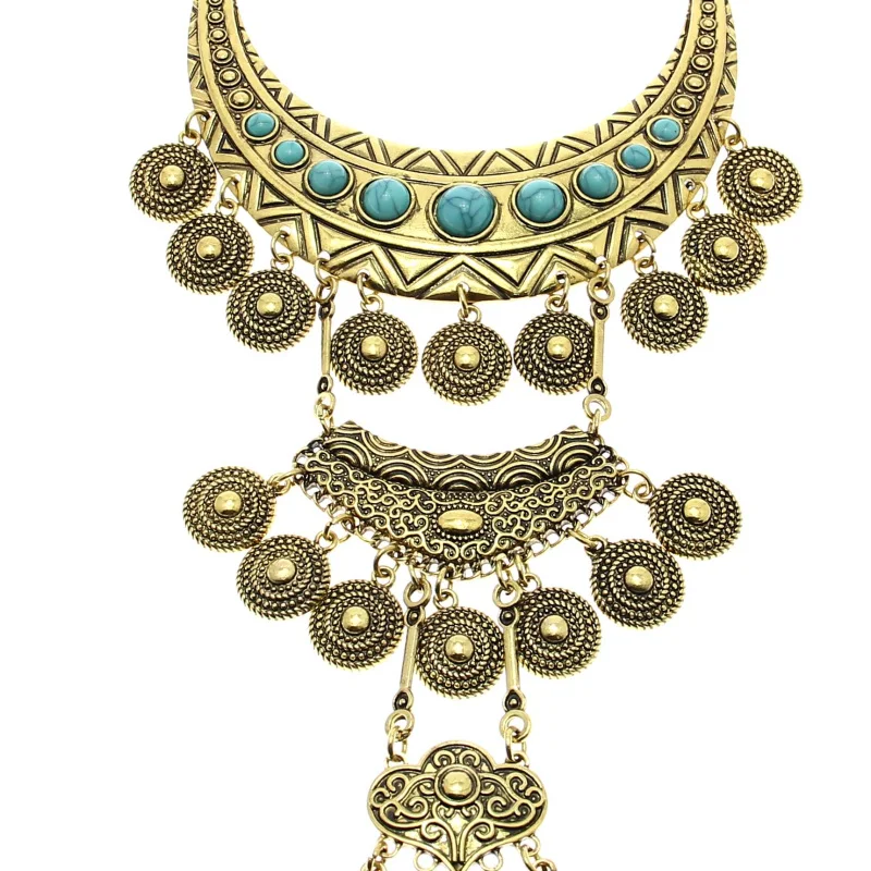 Женское винтажное платье с бусинами из смолы длинное ожерелье и кулоны ручной