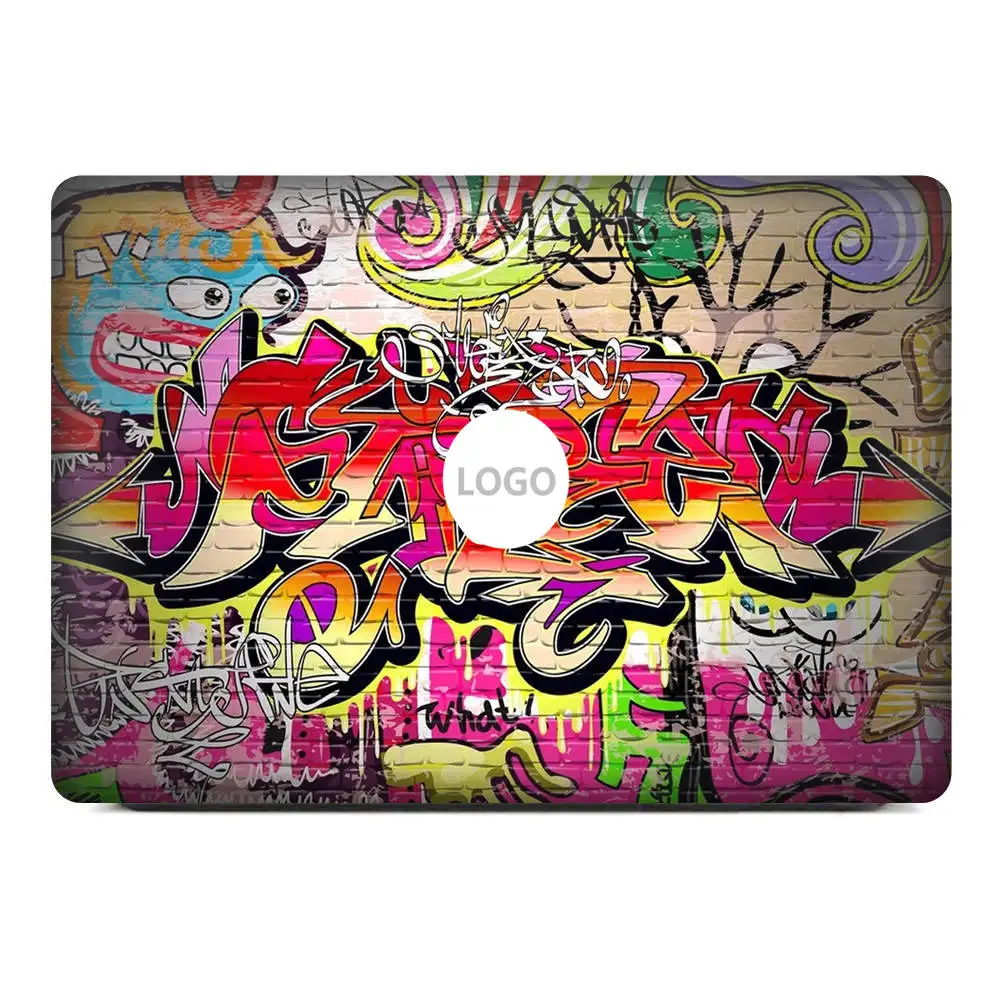 Граффити стиль ноутбука Наклейка стикеры кожи для MacBook Air Pro retina 1" 13" 1" винил Mac чехол Корпус полное покрытие кожи - Цвет: Черный