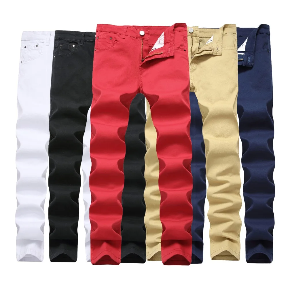 Мужские джинсовые брюки размера плюс повседневные хлопковые тонкие прямые