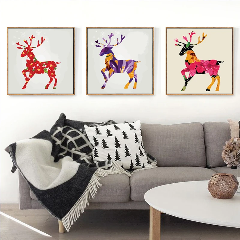FGHGF Variety Of Different Patterns Deer Modern Abstract Canvas Painting Art Print Poster Picture Home Decoration | Дом и сад