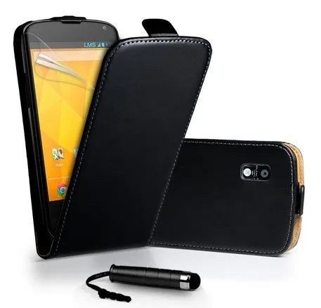 

Genuine Leather Flip Case For LG Google Nexus 4 E960 Pouch Cover