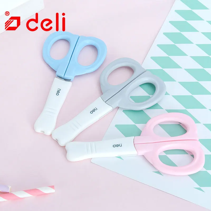 Deli 1 шт., пластиковые ножницы, Детские милые безопасные ножницы, подарок, Kawaii, для студентов, сделай сам, скрапбук, бумажный дневник, ремесленные инструменты, школьные принадлежности
