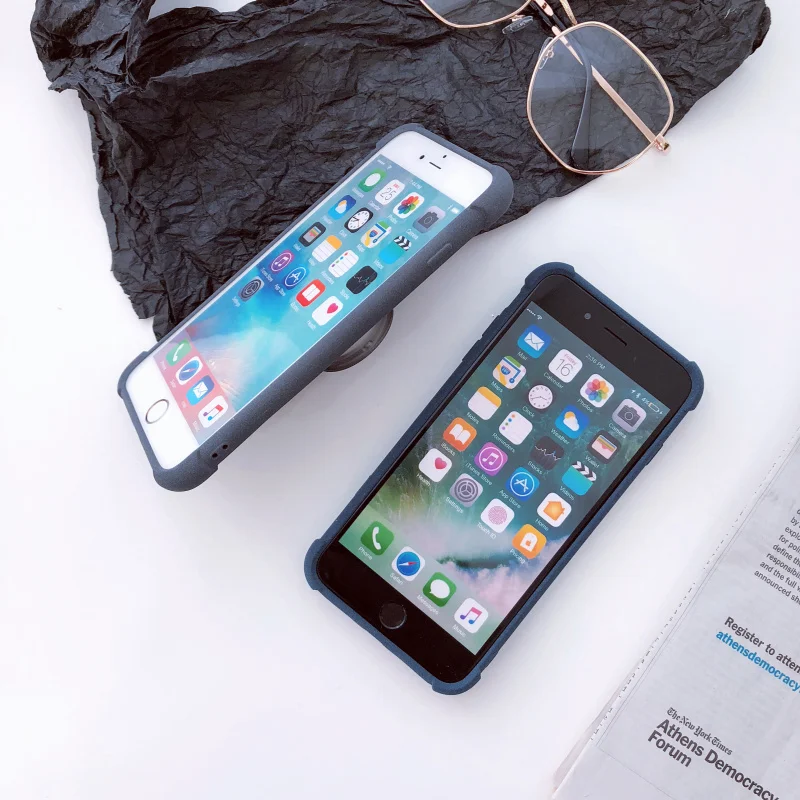 Case Cover For iPhone 7 8 Plus Protective case With Holder Stand for X 10 6 6S Grind arenaceous feel |