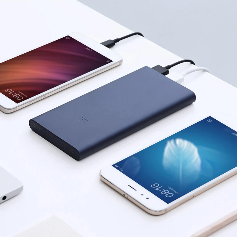 Xiaomi Быстрая зарядка 10000 мАч power Bank 2i супер-тонкая батарея банк двойной USB выход 18 Вт